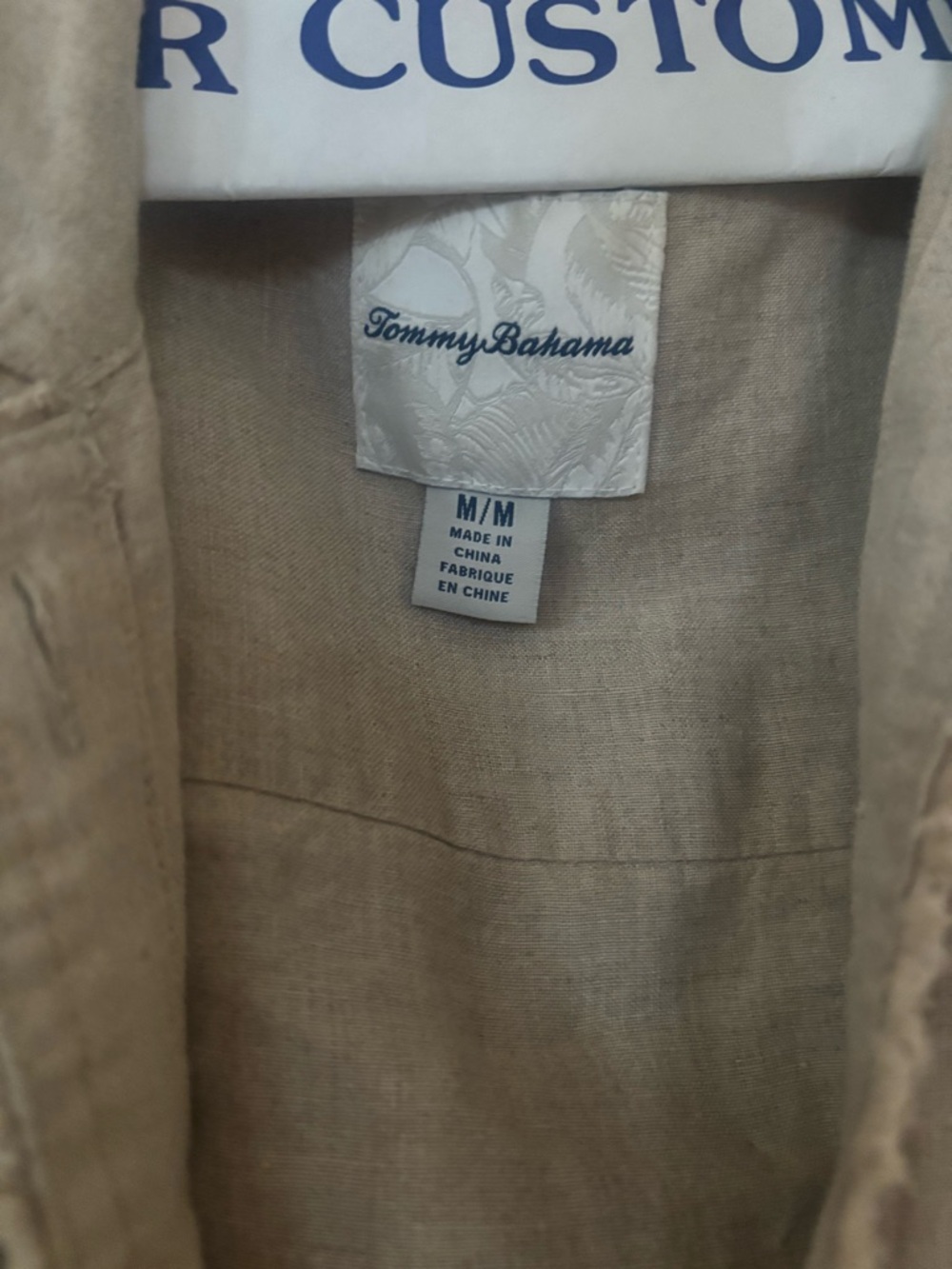 Tommy Bahama Frayed Edge Lightweight Beige Jacket - Picture 4 of 5